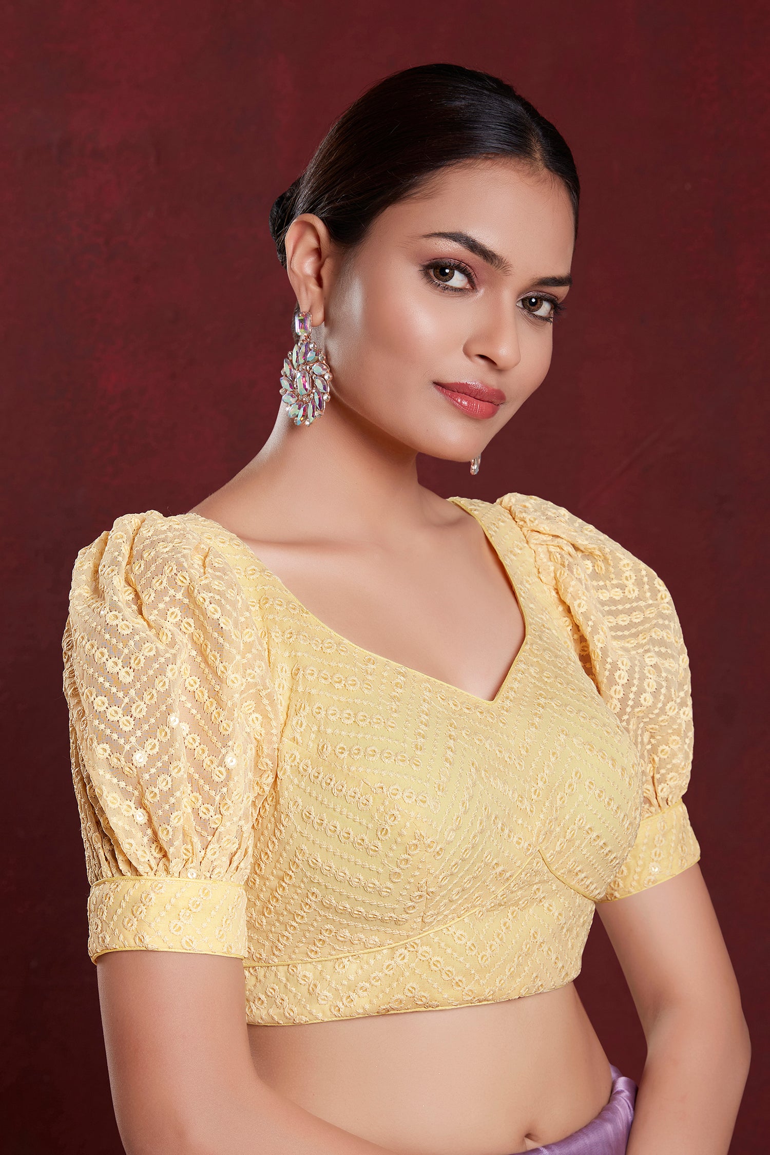 Georgette Sequence Saree Blouse - Roop Darshan