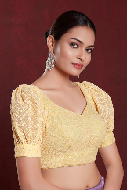 Georgette Sequence Saree Blouse - Roop Darshan