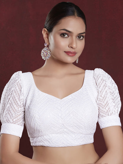 Georgette Sequence Saree Blouse - Roop Darshan