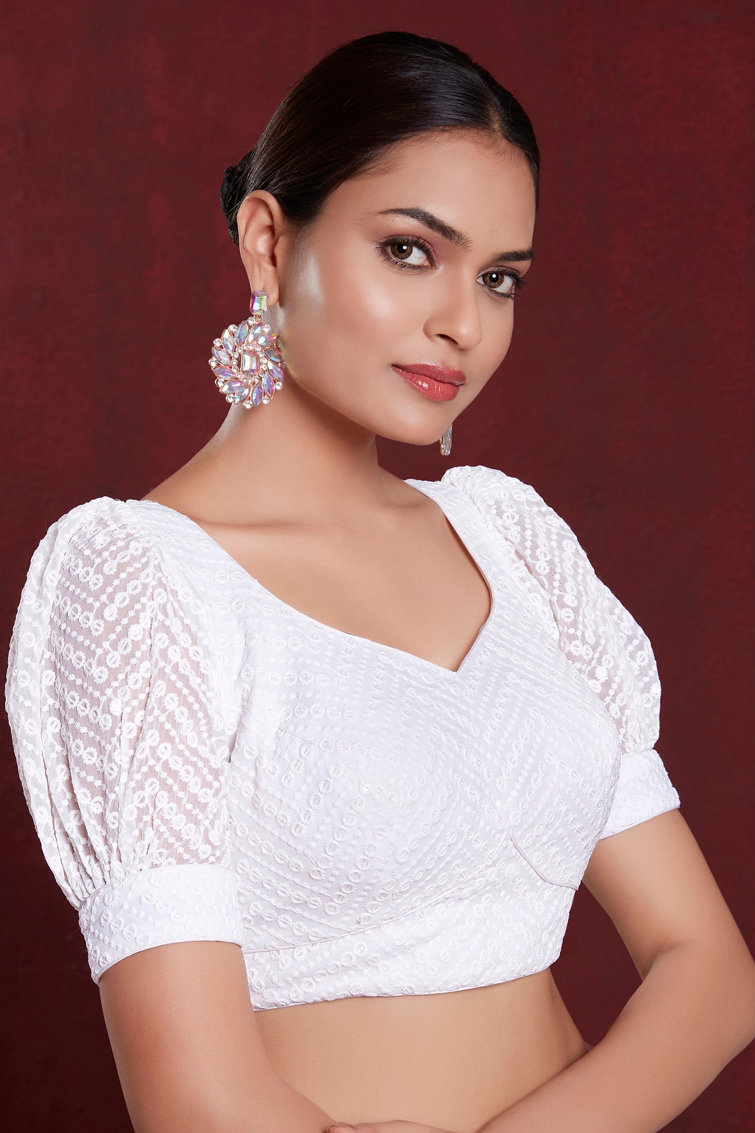 Georgette Sequence Saree Blouse - Roop Darshan