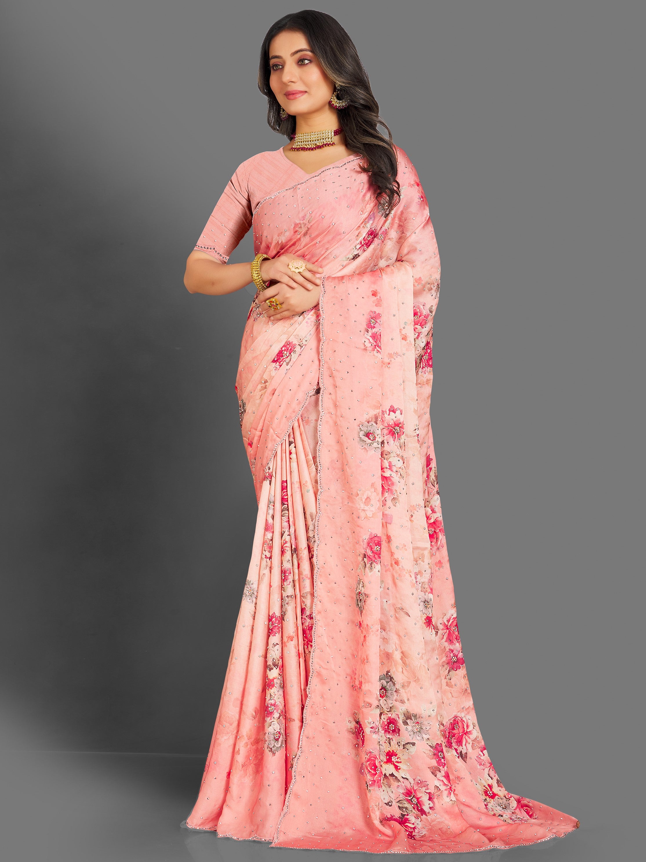 Genelia Floral Saree - Roop Darshan