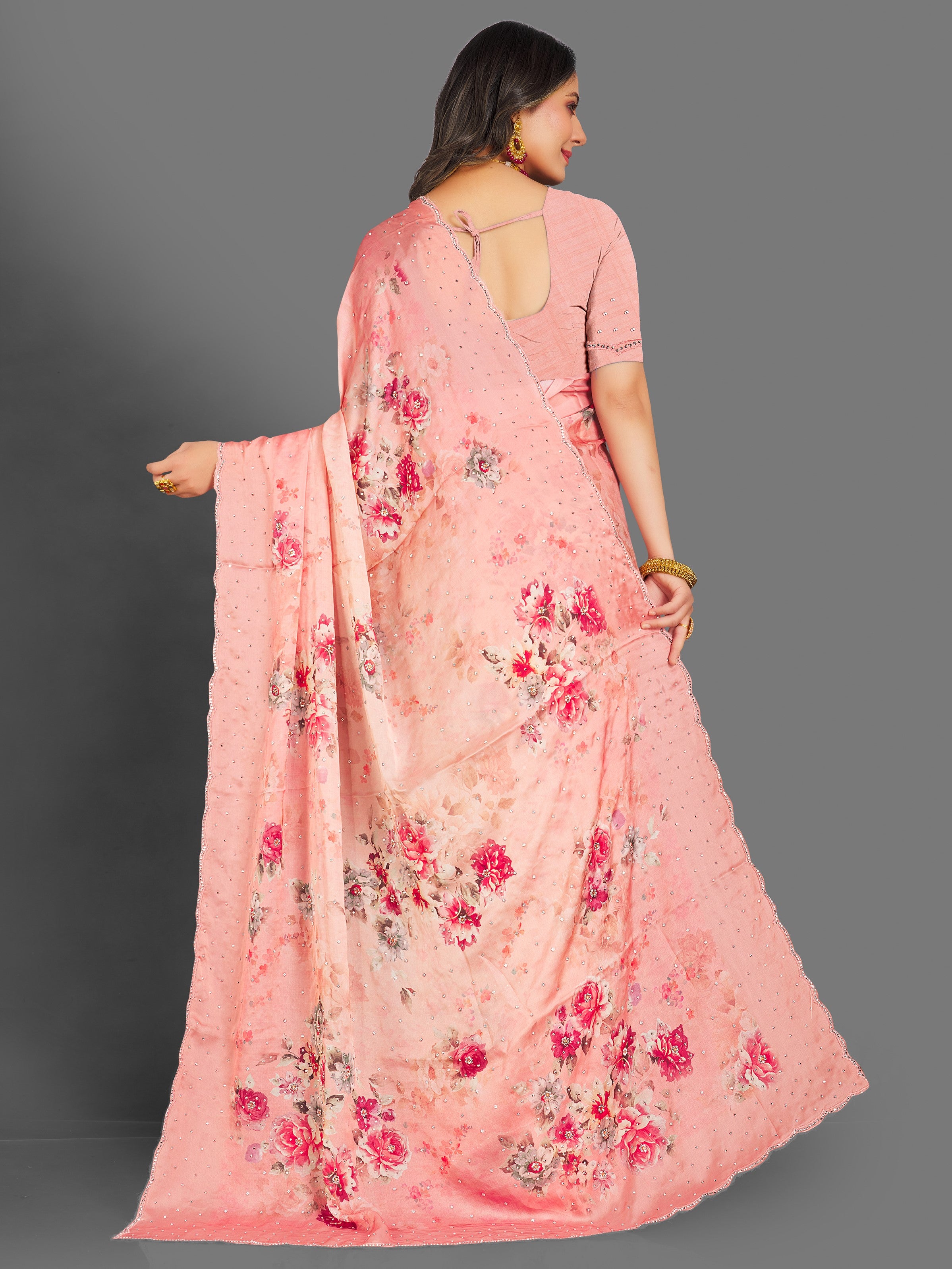 Genelia Floral Saree - Roop Darshan