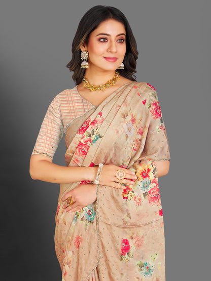 Genelia Floral Saree - Roop Darshan