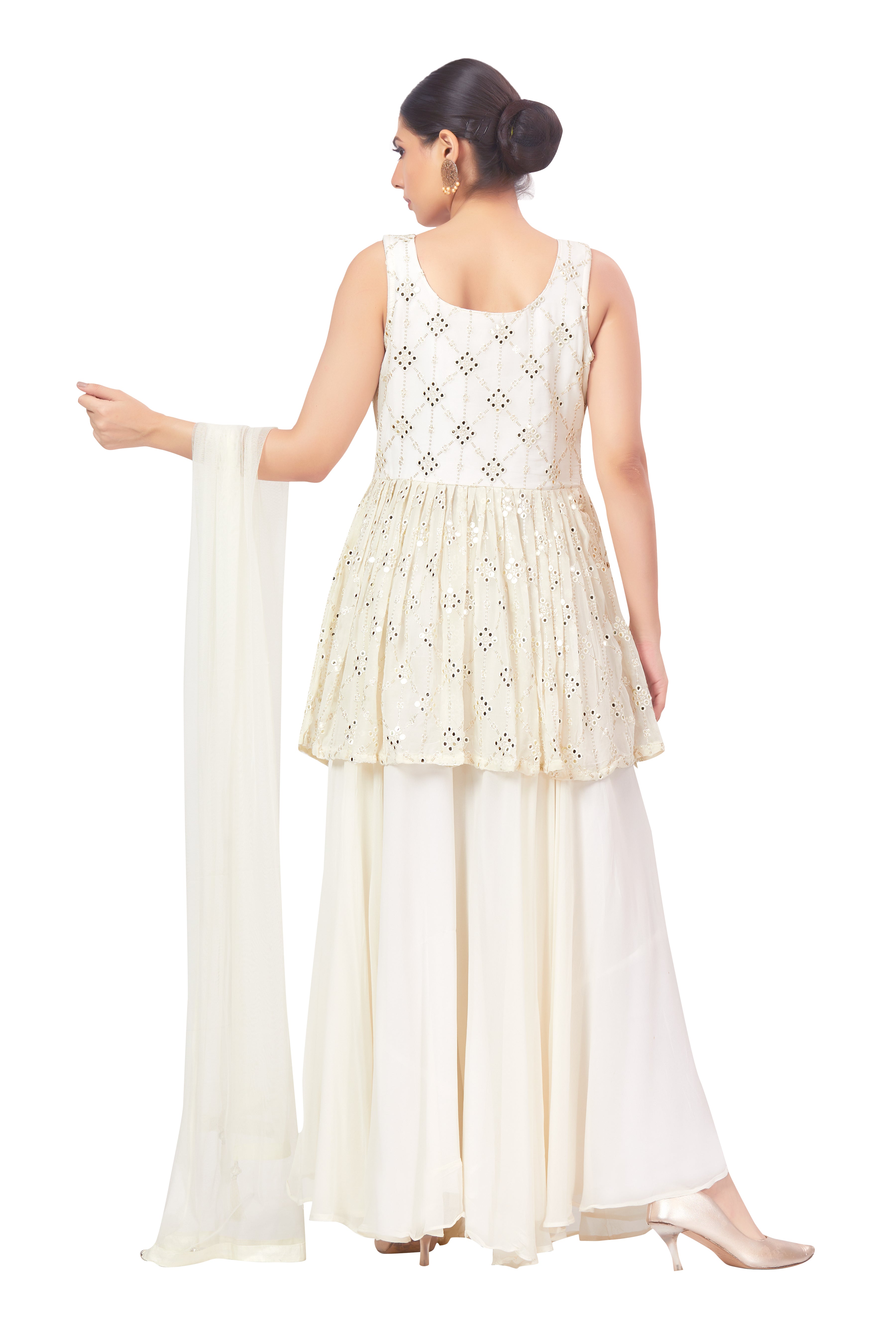 Anjana Paplum Top Palazzo Suit - Roop Darshan