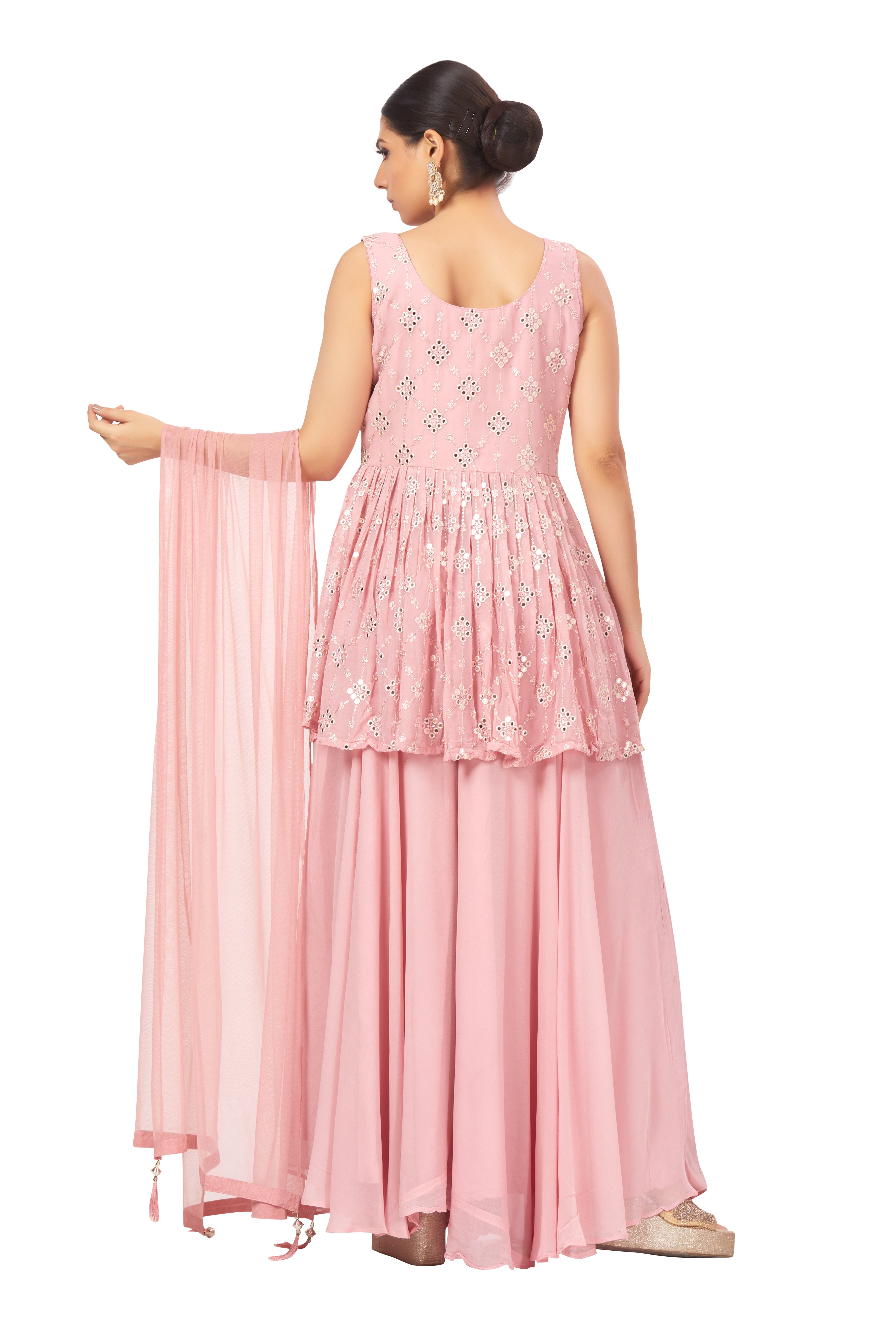 Anjana Paplum Top Palazzo Suit - Roop Darshan