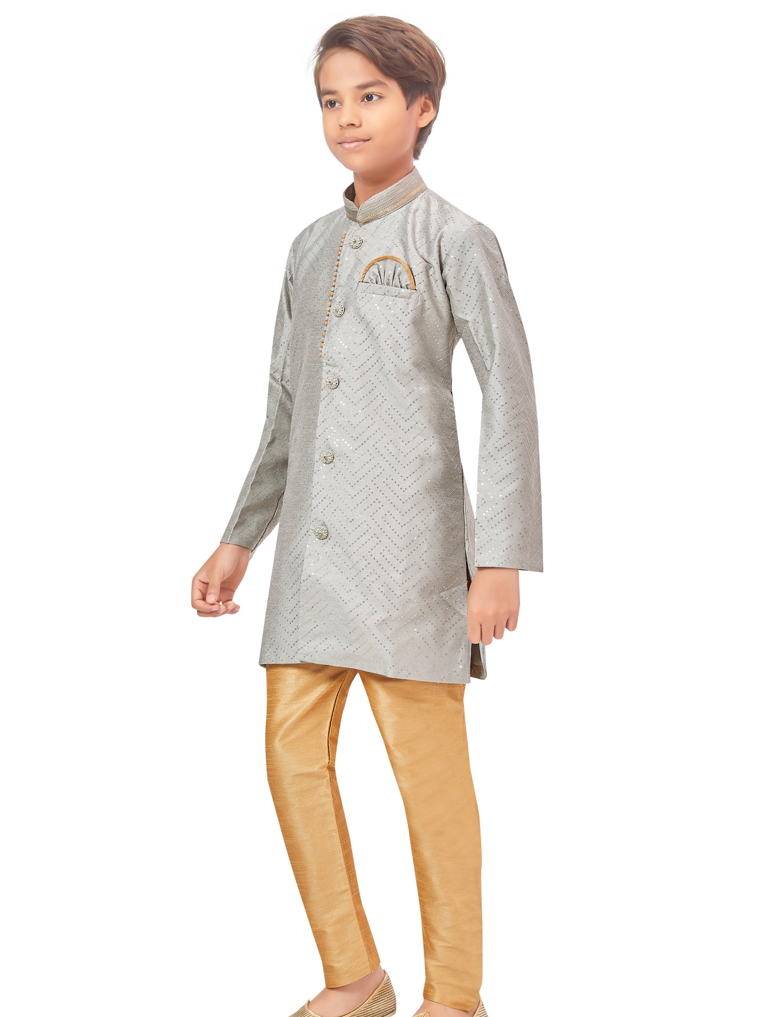 Boys Sequin Embroidered Kurta Set - Roop Darshan