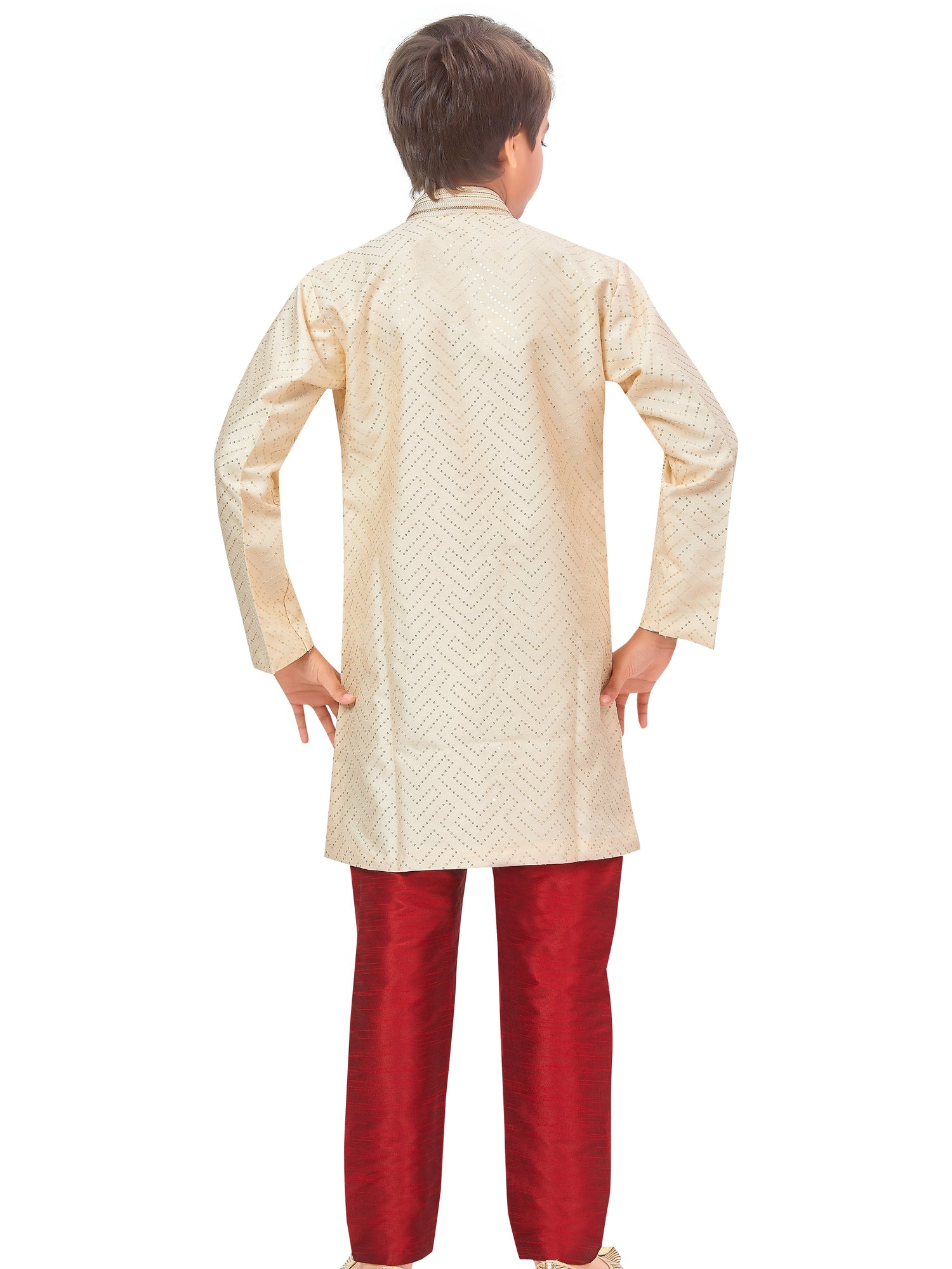 Boys Sequin Embroidered Kurta Set - Roop Darshan