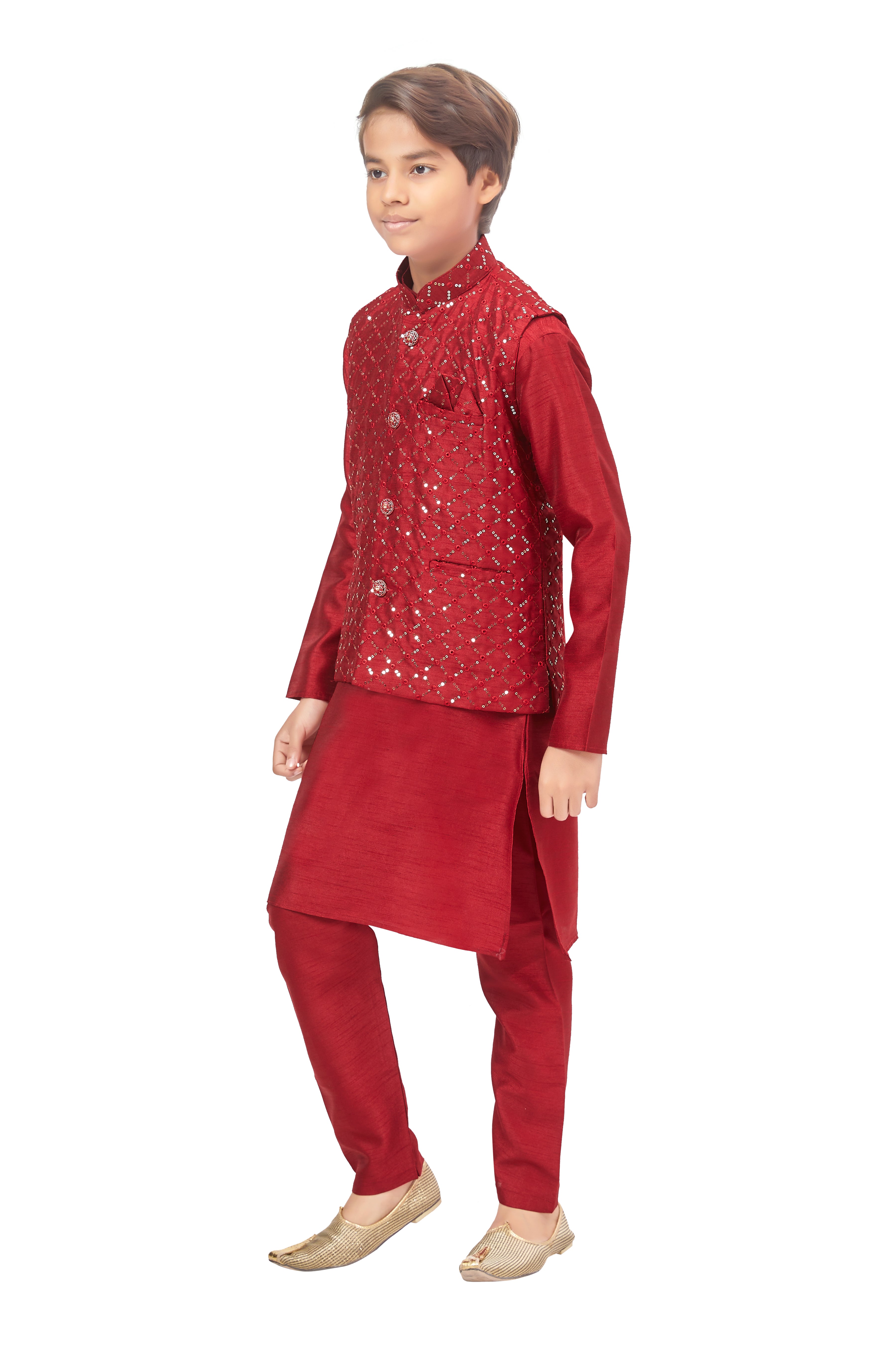 Boys Embroidered Kurta Set - Roop Darshan