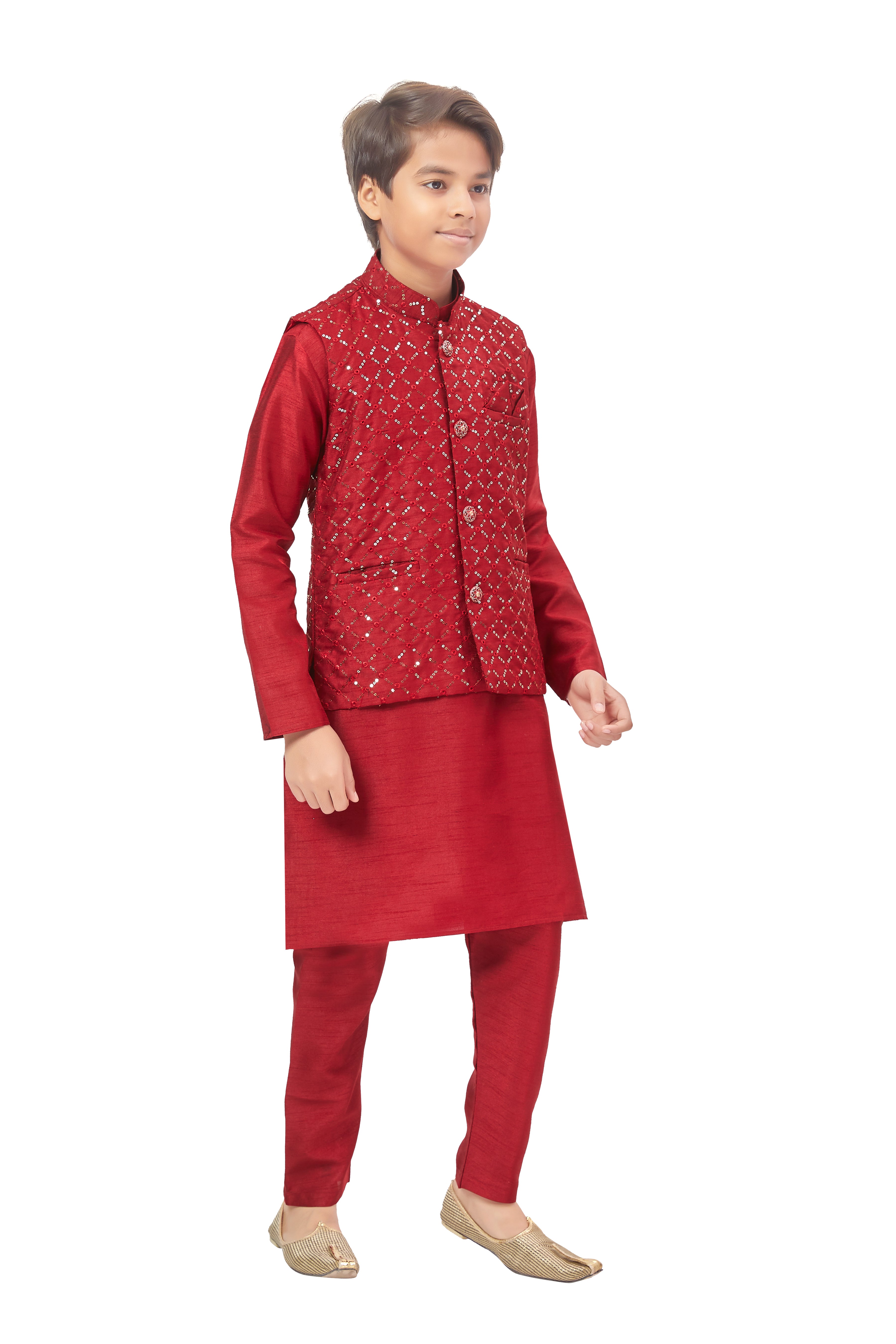 Boys Embroidered Kurta Set - Roop Darshan