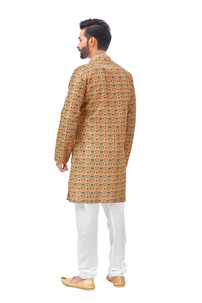Mens Silk Printed Kurta - Roop Darshan