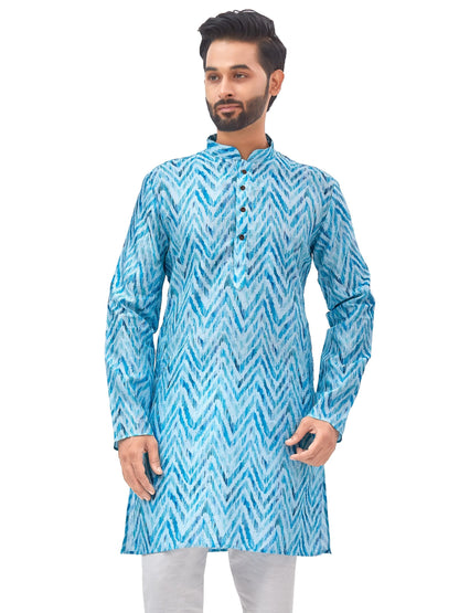 Mens Silk Printed Kurta - Roop Darshan