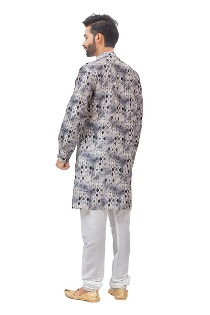 Mens Silk Printed Kurta - Roop Darshan