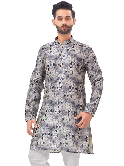 Mens Silk Printed Kurta - Roop Darshan