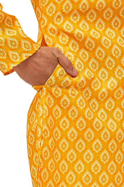 Mens Silk Printed Kurta - Roop Darshan