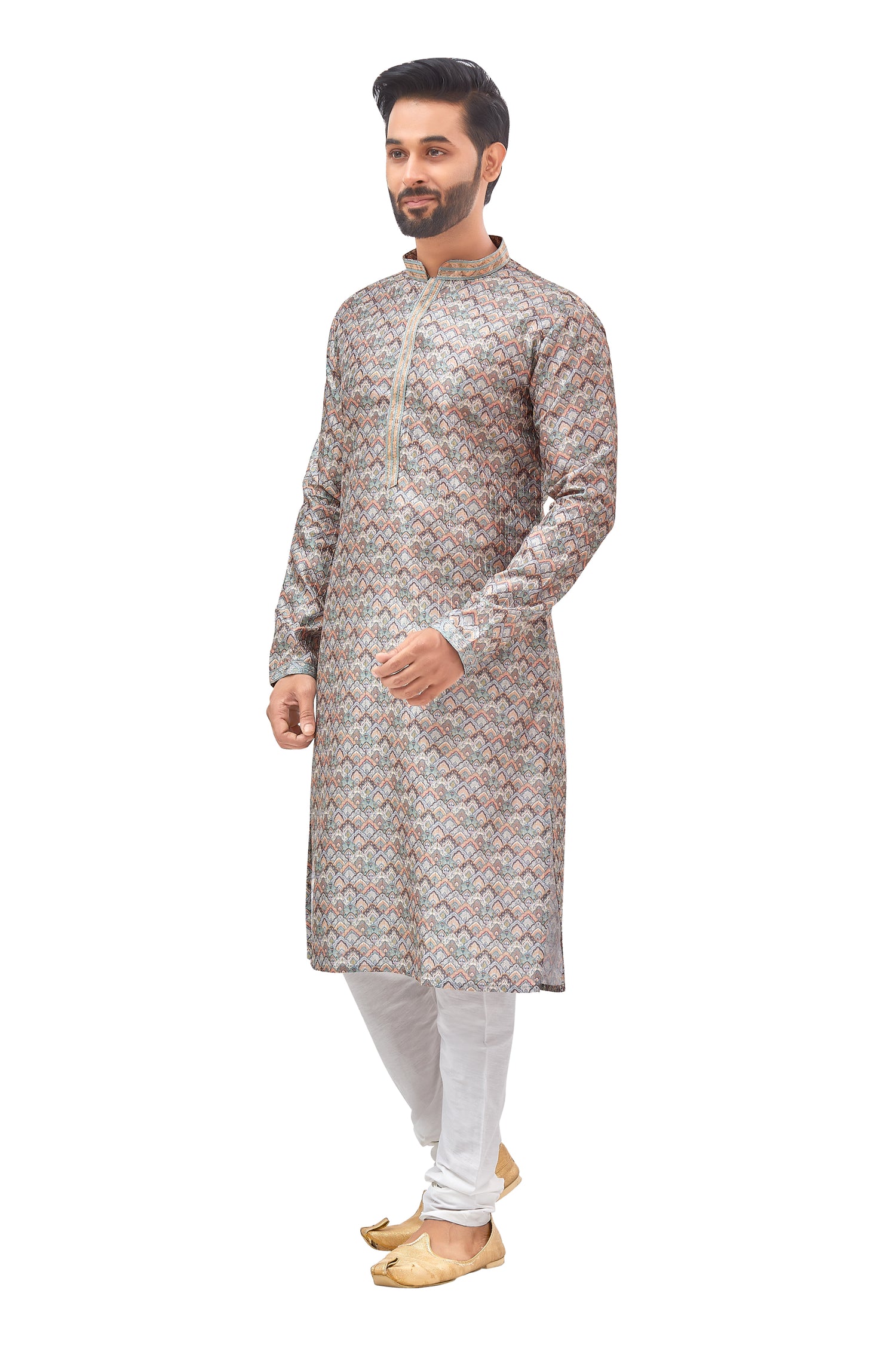 Mens Printed Kurta Set - Roop Darshan