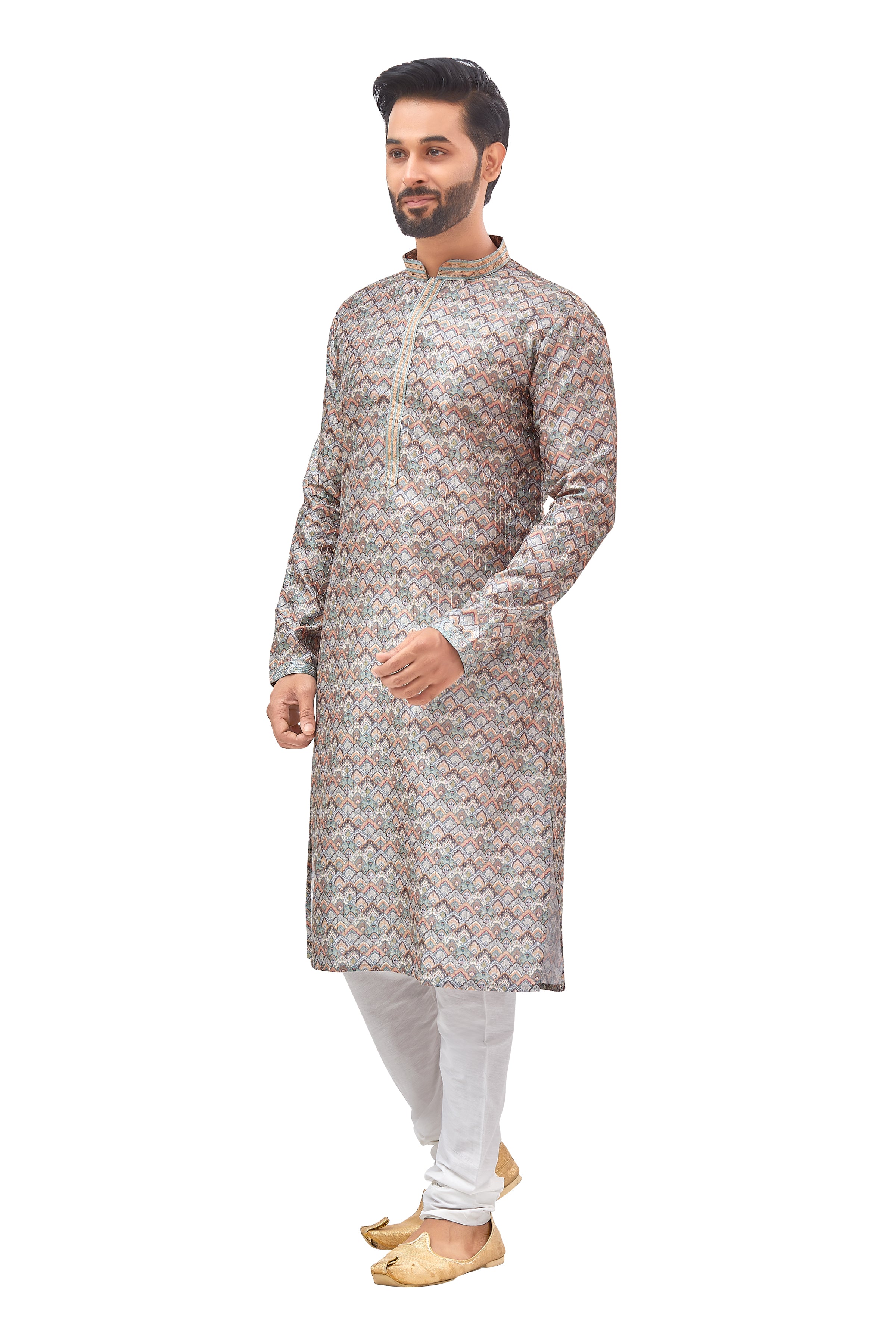 Mens Printed Kurta Set - Roop Darshan
