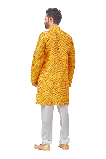 Mens Silk Printed Kurta - Roop Darshan