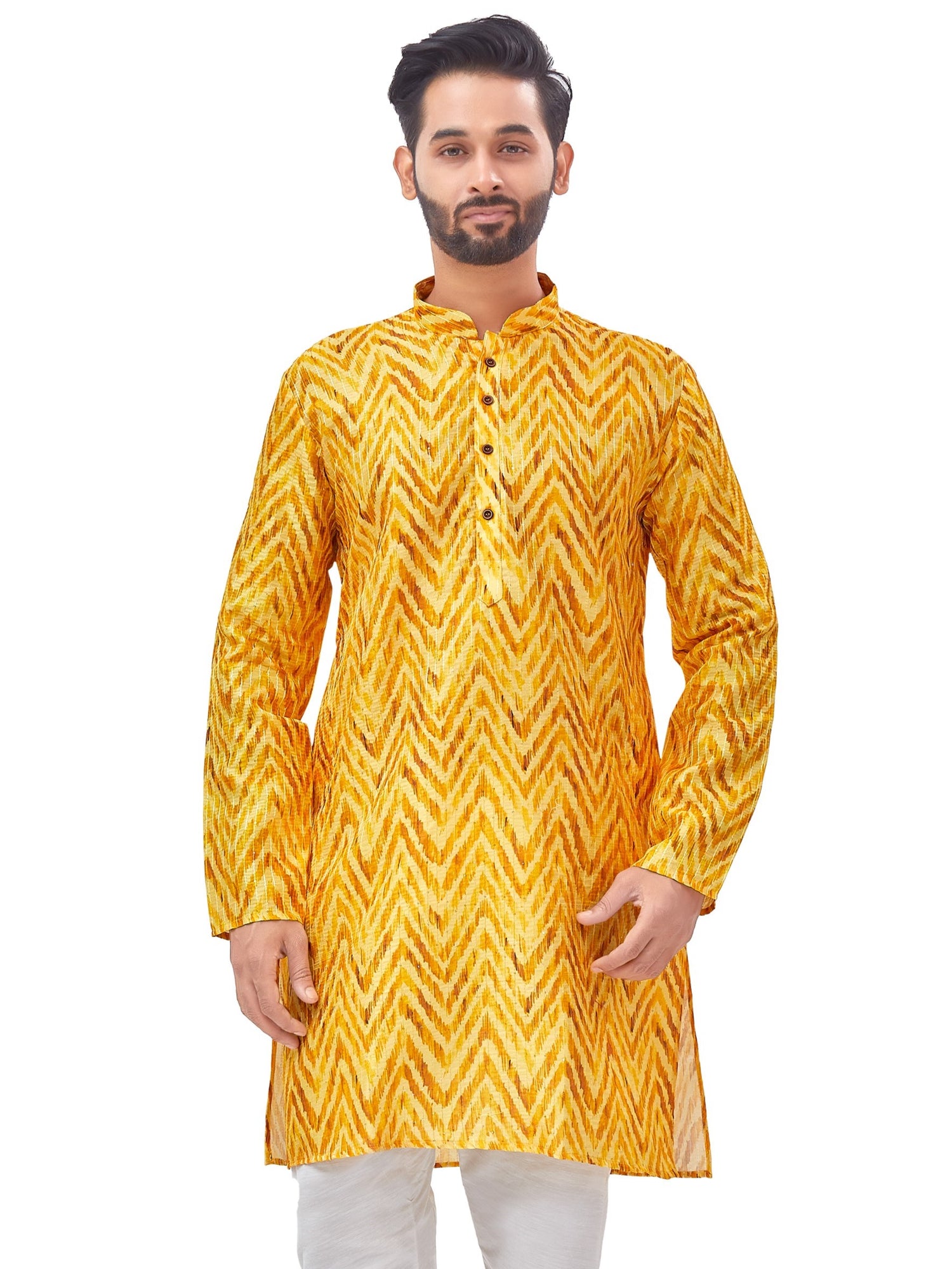 Mens Silk Printed Kurta - Roop Darshan