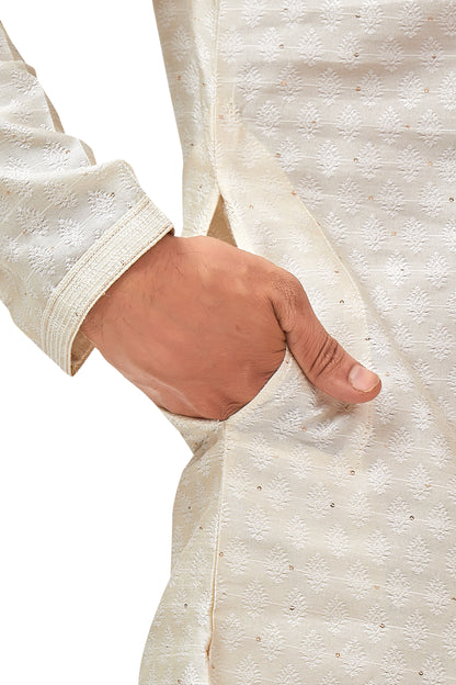 Mens Plain Silk Kurta Set - Roop Darshan