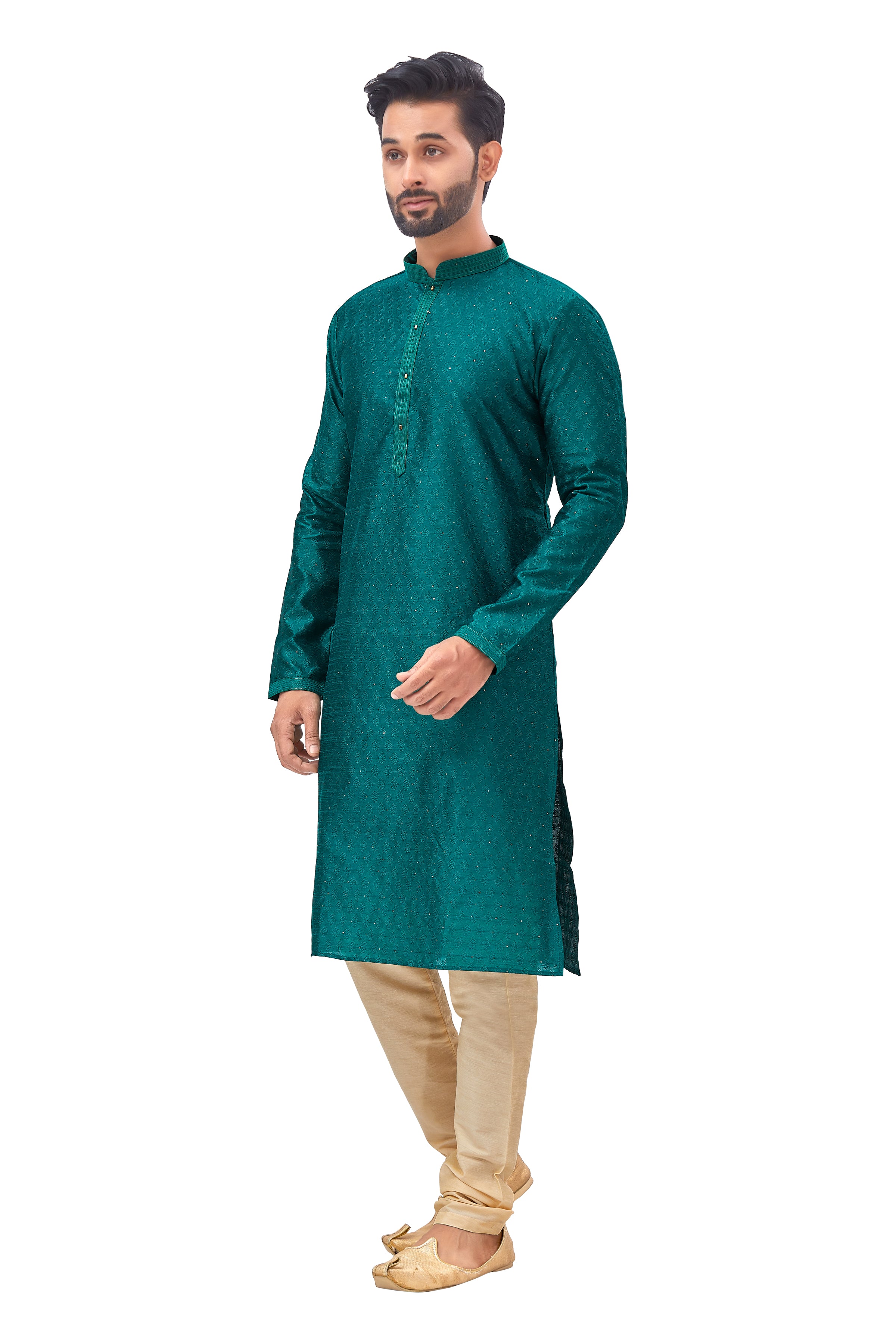 Mens Plain Silk Kurta Set - Roop Darshan