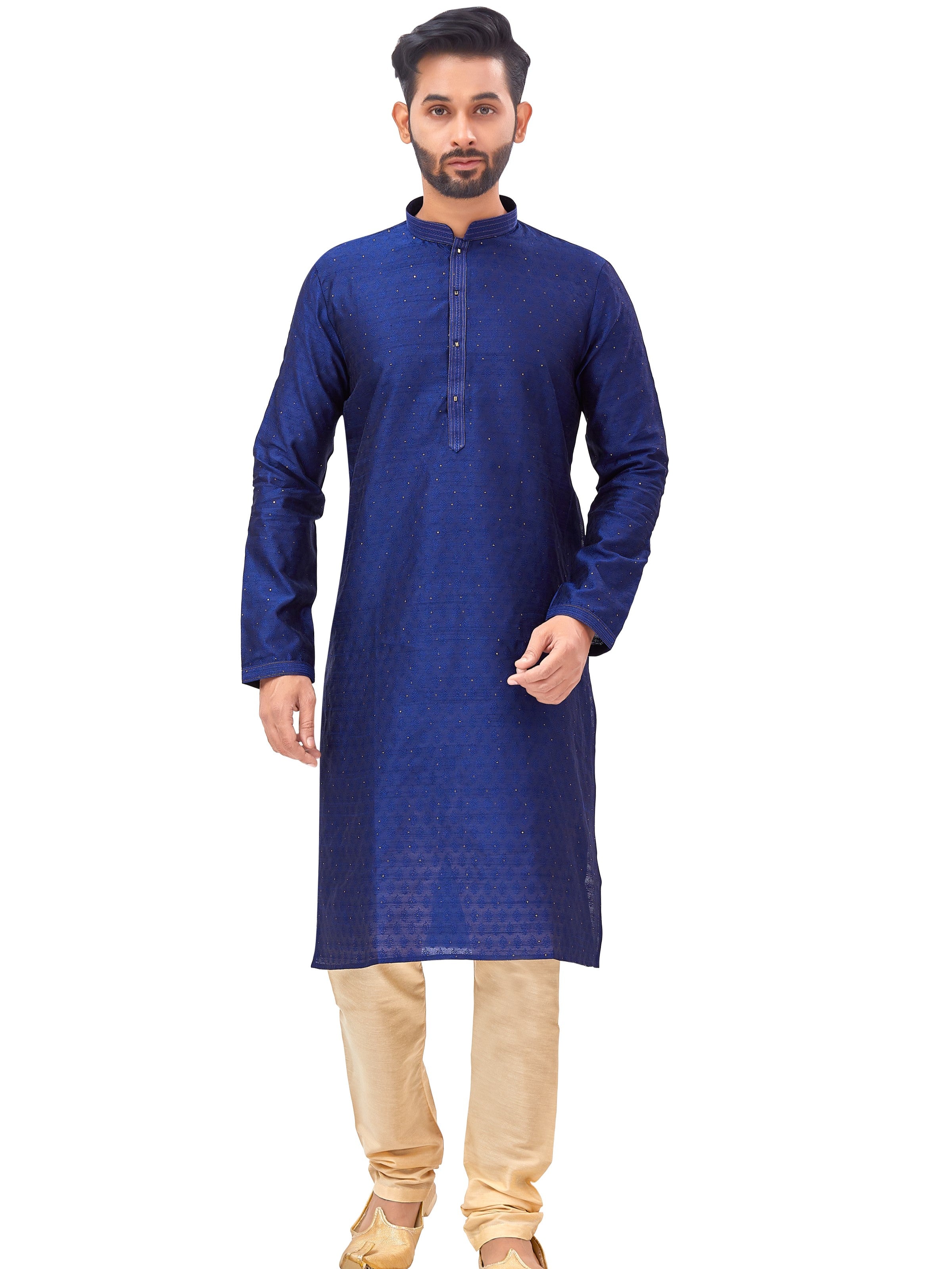 Mens Plain Silk Kurta Set - Roop Darshan