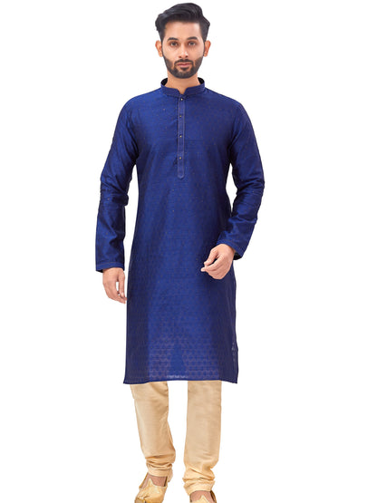 Mens Plain Silk Kurta Set - Roop Darshan