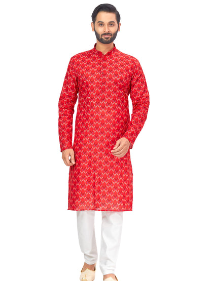 Mens Printed Kurta Set - Roop Darshan