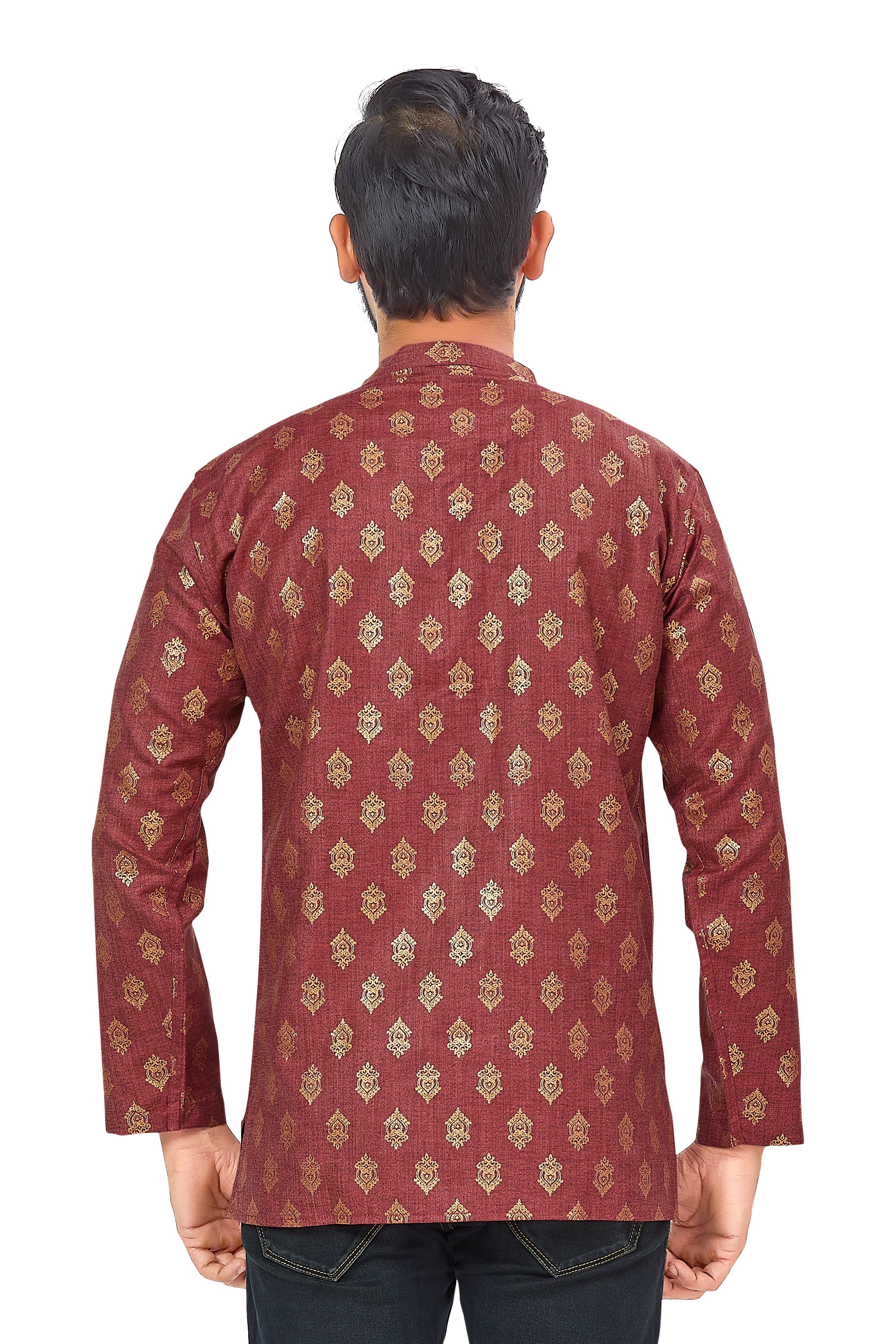 Mens Printed Bandhgala Kurta - Roop Darshan