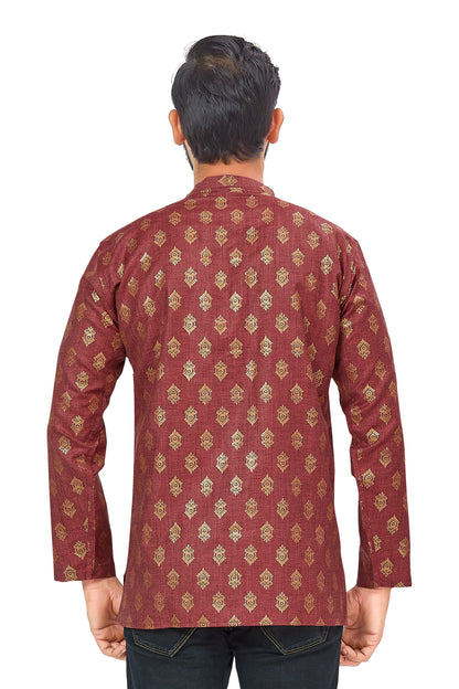 Mens Printed Bandhgala Kurta - Roop Darshan