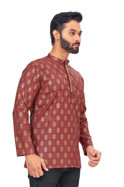 Mens Printed Bandhgala Kurta - Roop Darshan