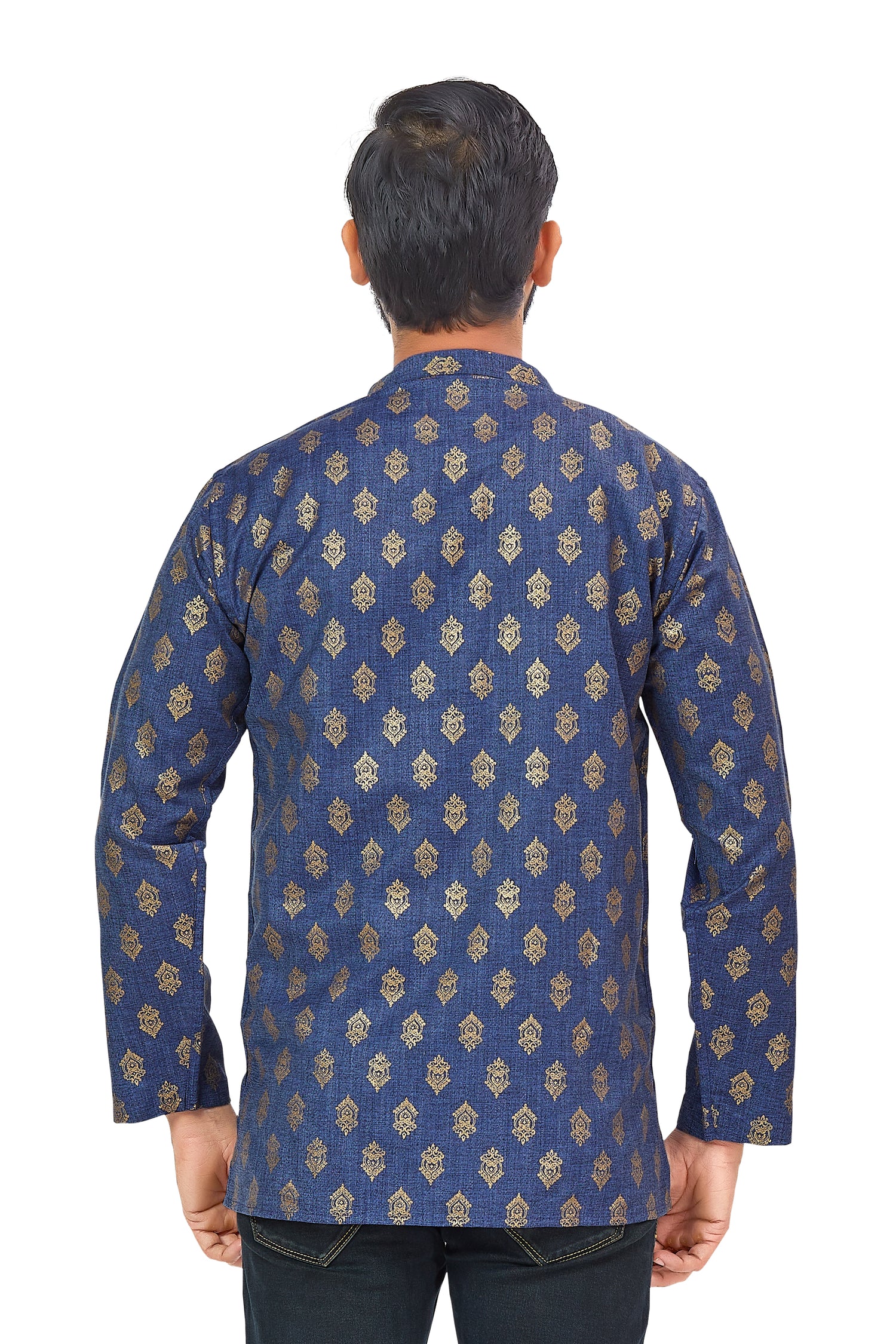 Mens Printed Bandhgala Kurta - Roop Darshan