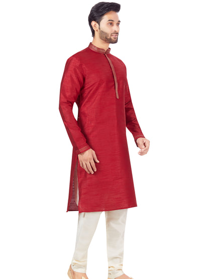 Mens Dupion Plain Kurta Payjama - Roop Darshan