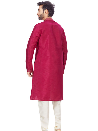 Mens Dupion Plain Kurta Payjama - Roop Darshan