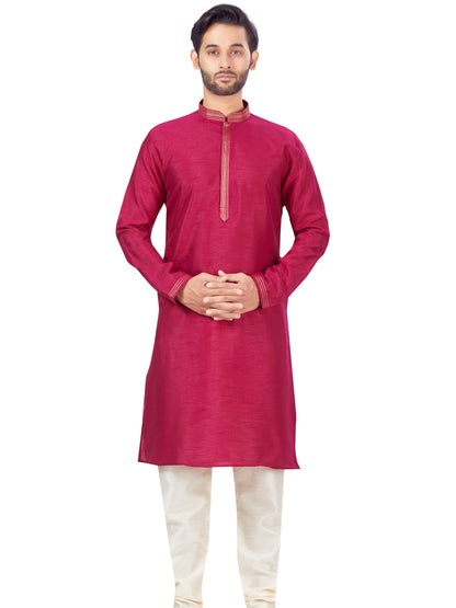 Mens Dupion Plain Kurta Payjama - Roop Darshan