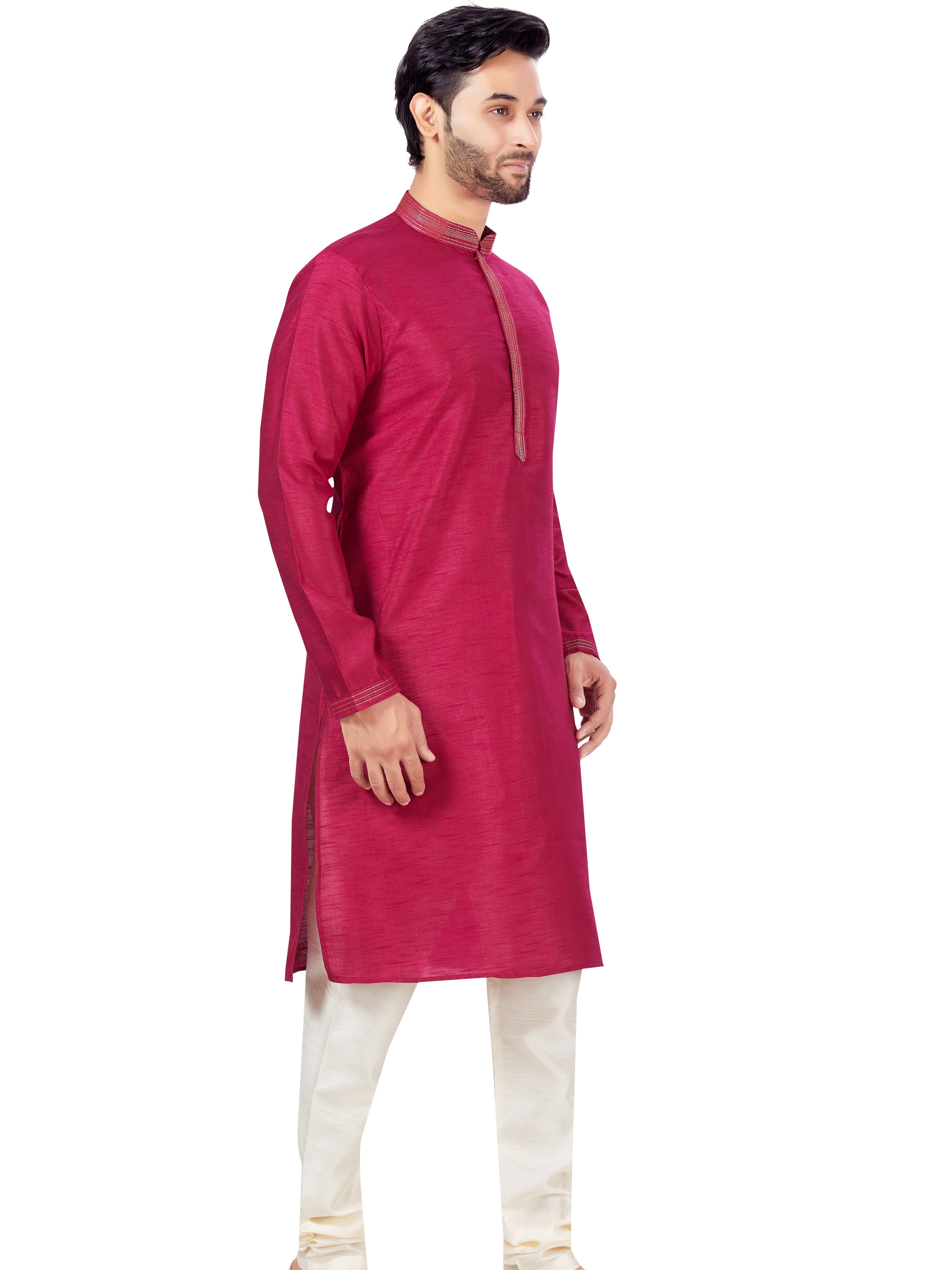 Mens Dupion Plain Kurta Payjama - Roop Darshan