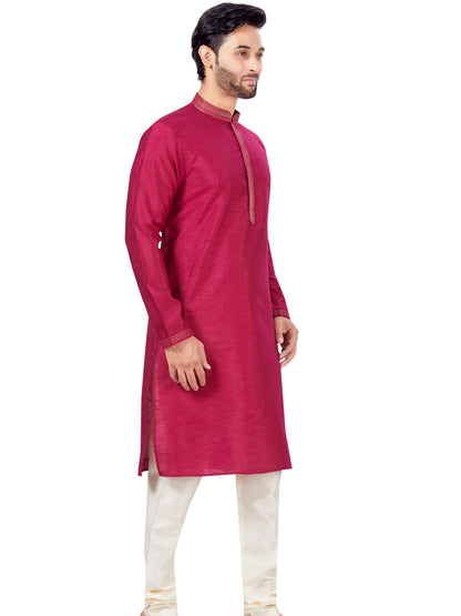 Mens Dupion Plain Kurta Payjama - Roop Darshan