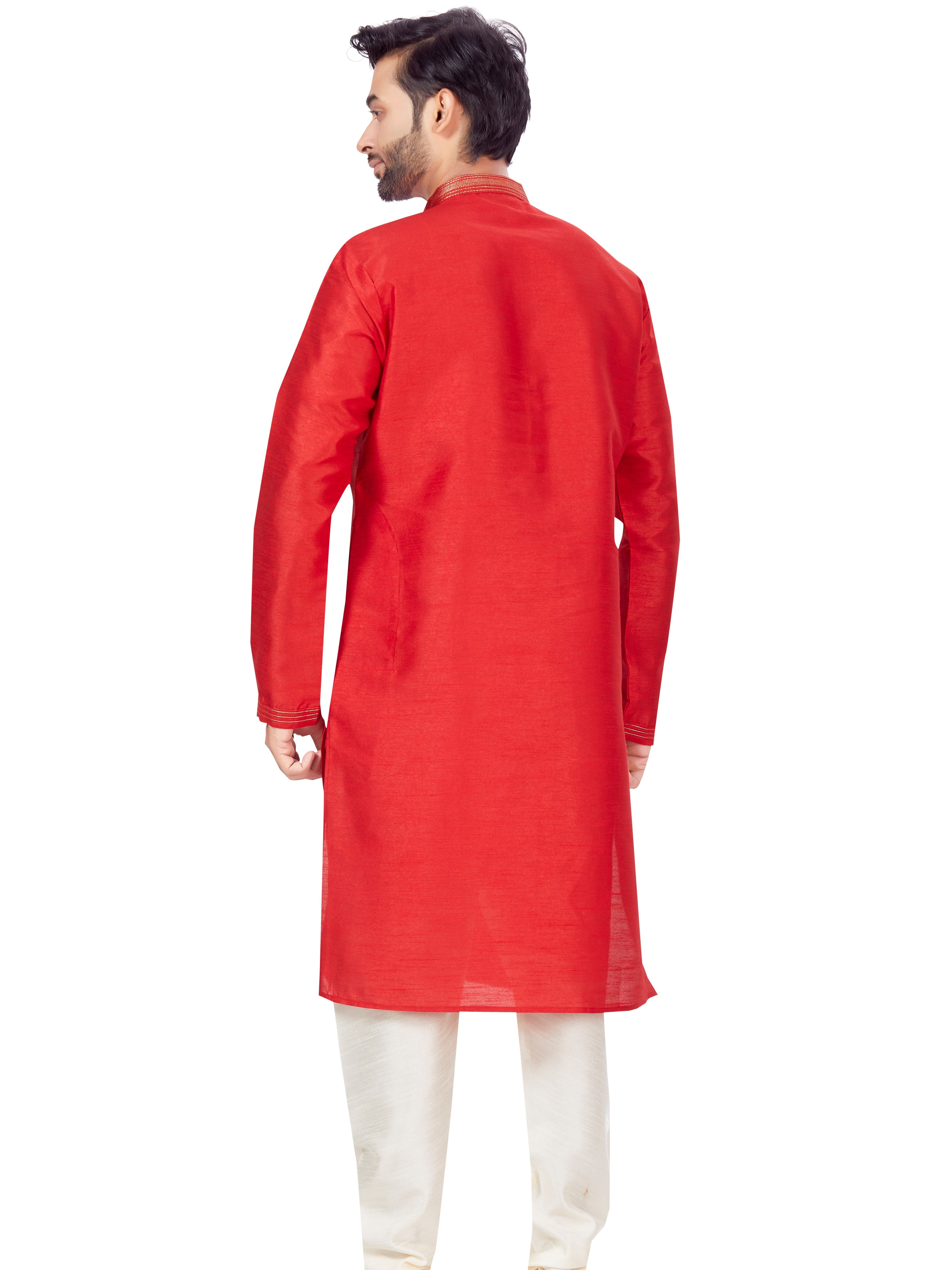 Mens Dupion Plain Kurta Payjama - Roop Darshan
