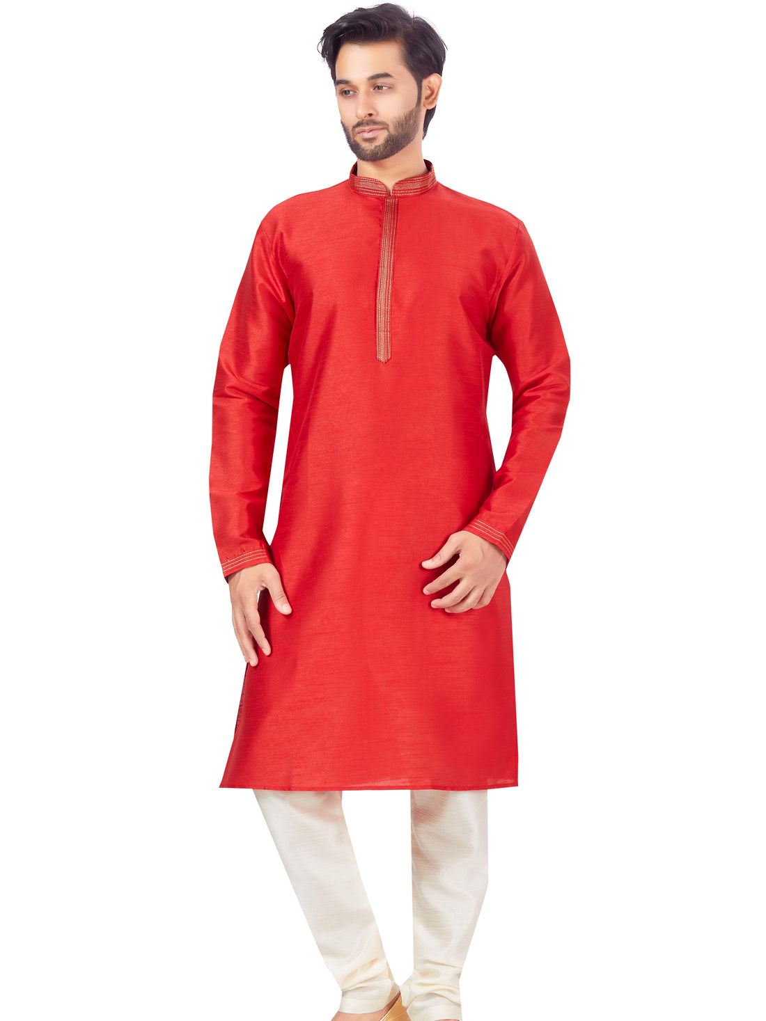 Mens Dupion Plain Kurta Payjama - Roop Darshan