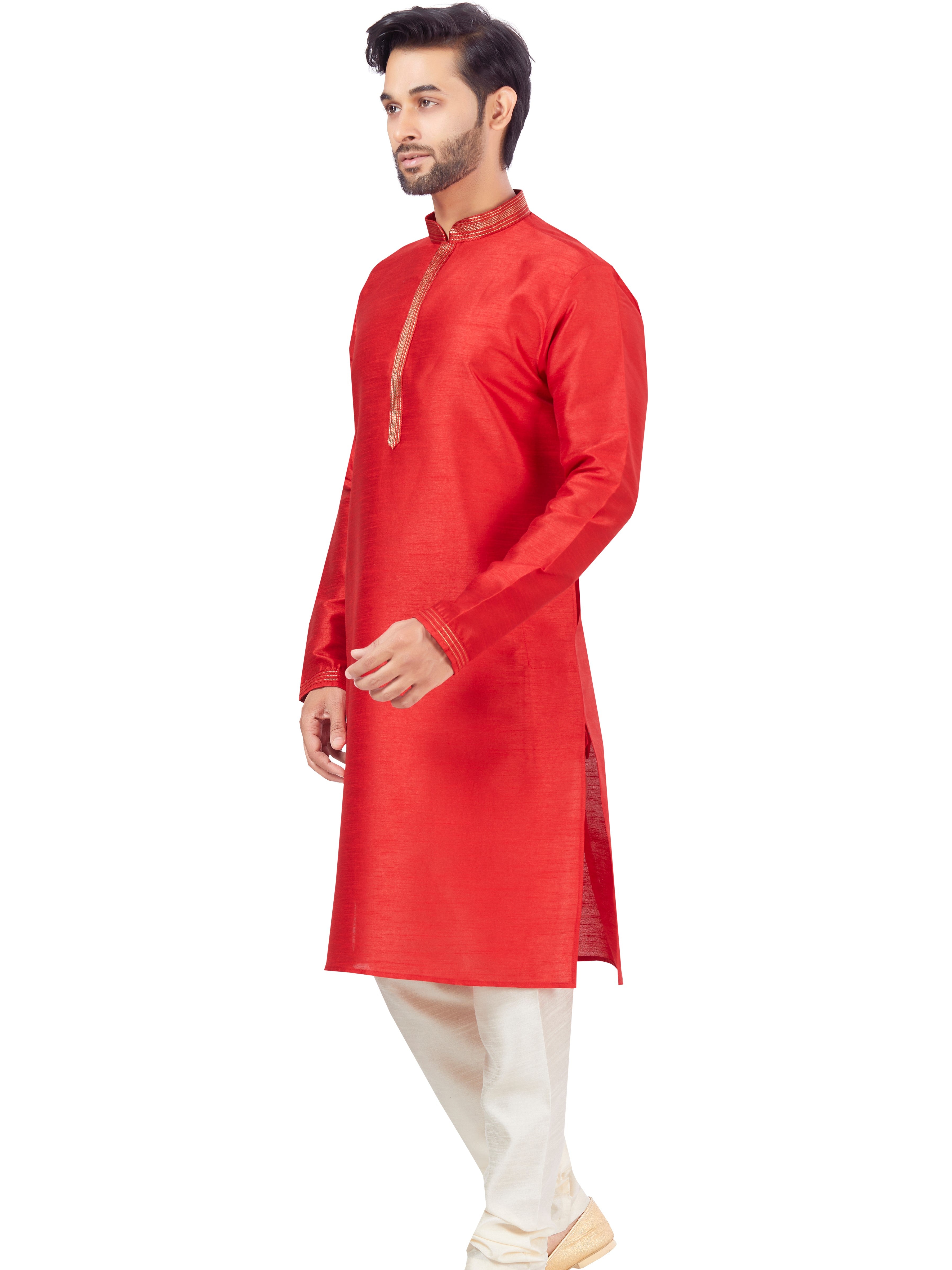 Mens Dupion Plain Kurta Payjama - Roop Darshan