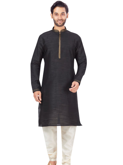 Mens Dupion Plain Kurta Payjama - Roop Darshan