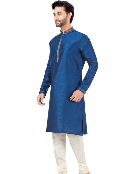 Mens Dupion Plain Kurta Payjama - Roop Darshan