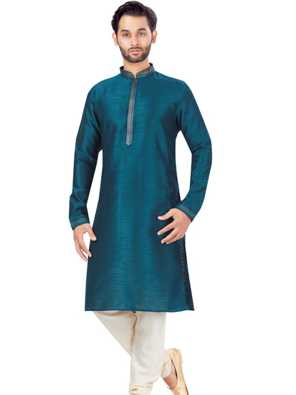 Mens Dupion Plain Kurta Payjama - Roop Darshan