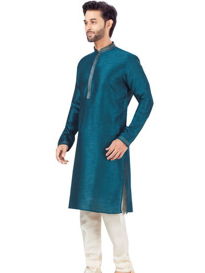 Mens Dupion Plain Kurta Payjama - Roop Darshan
