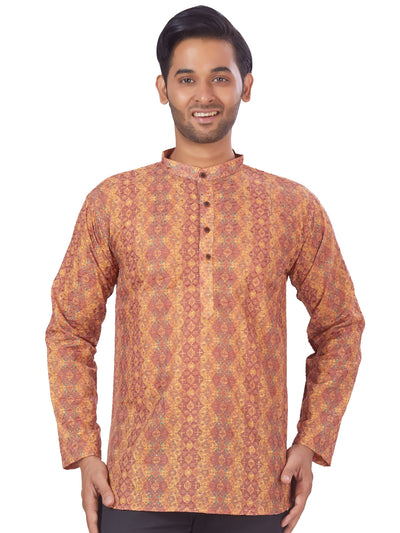 Rose Red Printed Short Kurti with Flared Palazzo and Dupatta with Red   anokherang