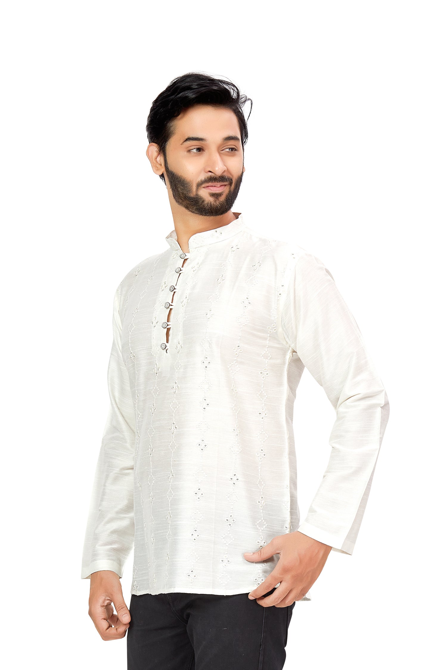 Mens Resham Embroidered Kurti - Roop Darshan