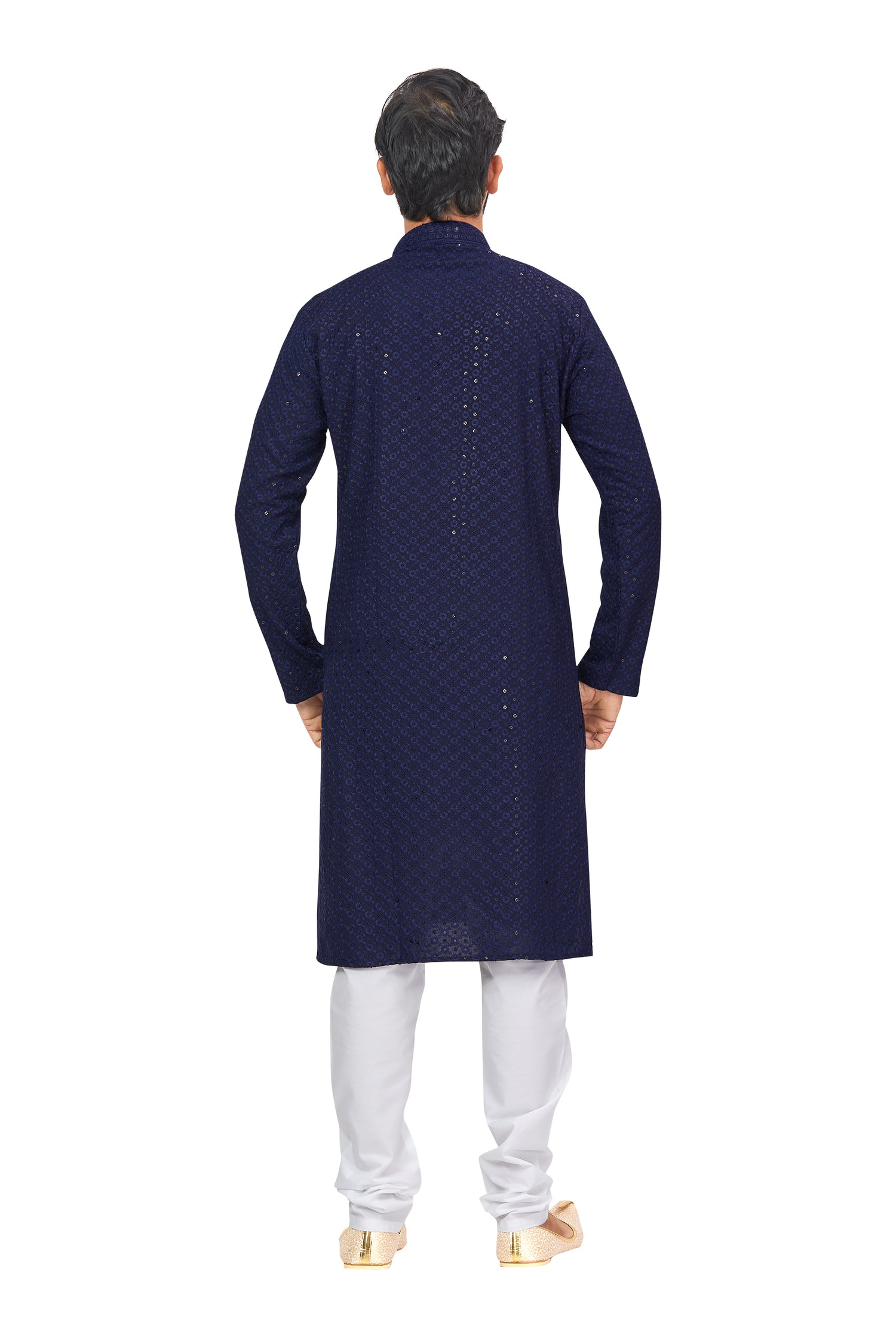 Mens Resham Chickan-Kari Work Kurta Set - Roop Darshan