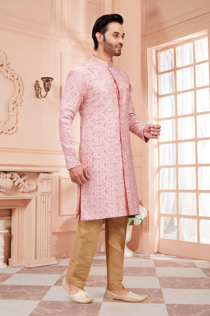 Mens Sequin Embroidered Work Kurta Set - Roop Darshan