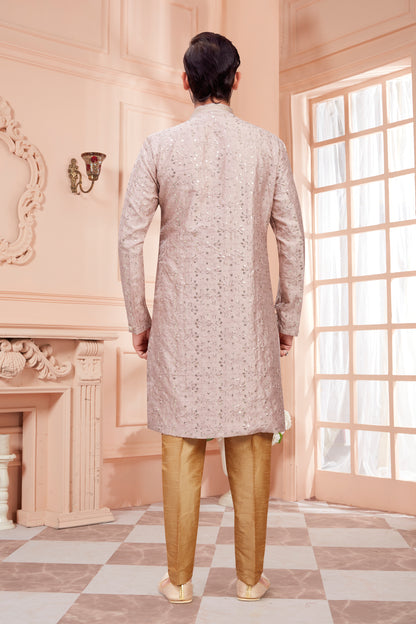 Mens Sequin Embroidered Work Kurta Set - Roop Darshan