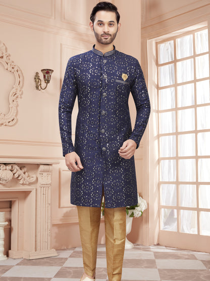 Mens Sequin Embroidered Work Kurta Set - Roop Darshan