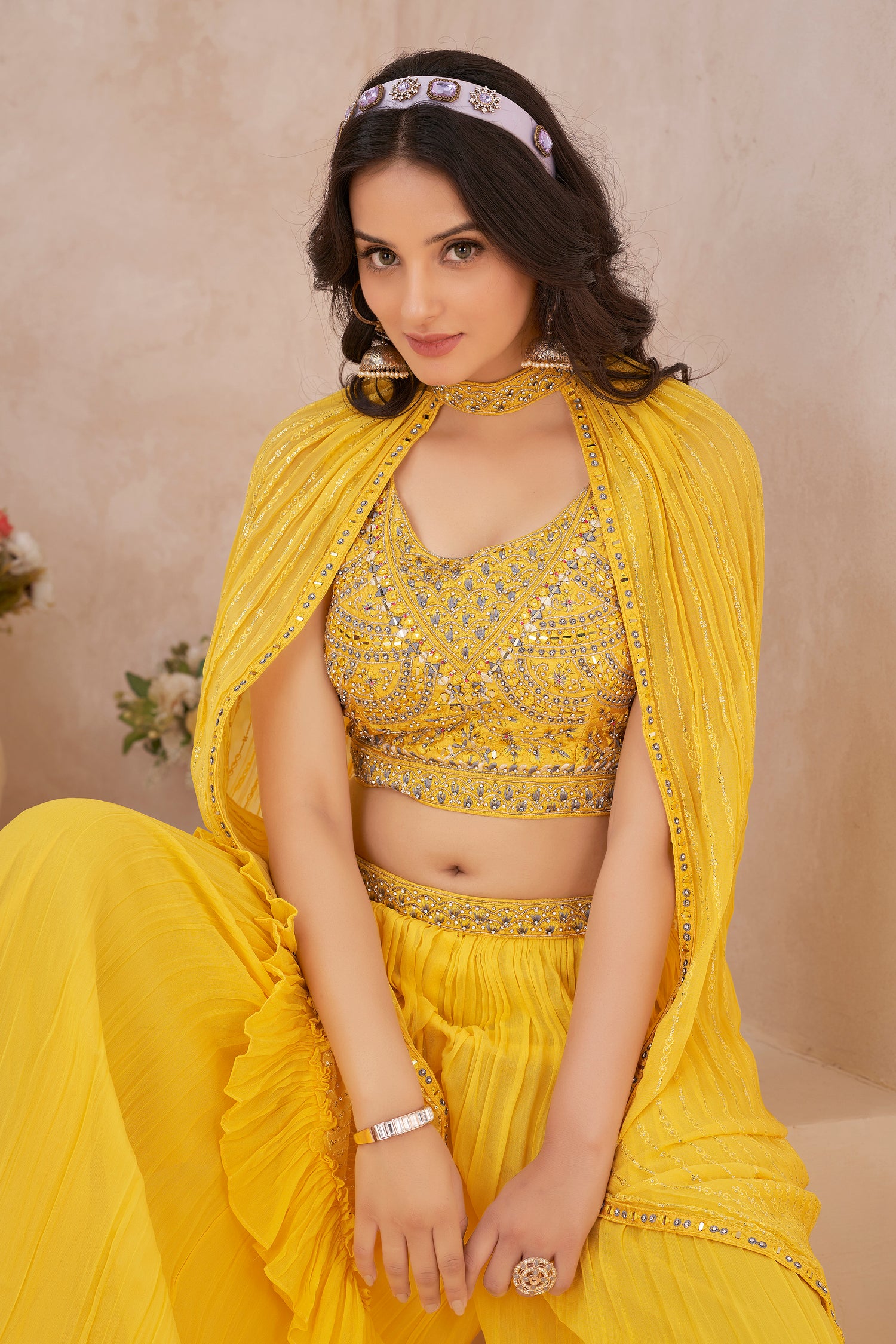 Krishna Palazzo Suit - Roop Darshan